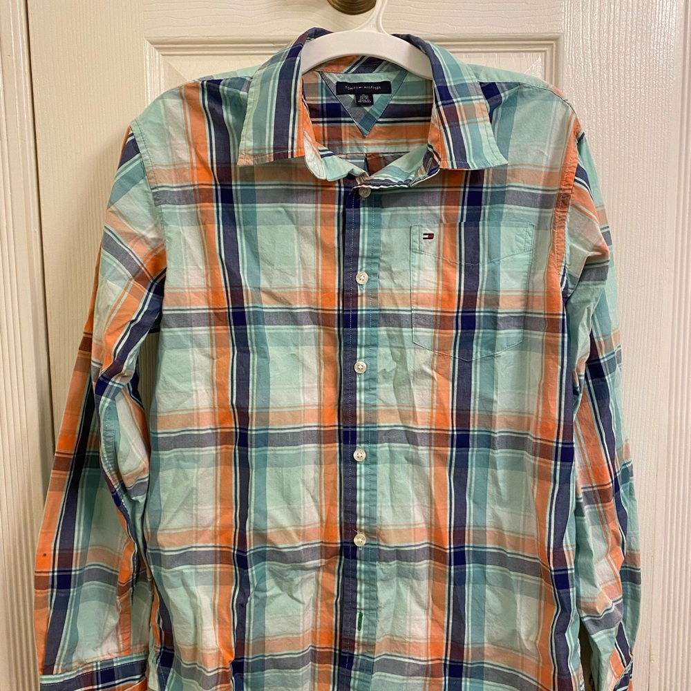 Tommy Hilfiger boy plaid shirt XL 16/18 - Picture 3 of 4